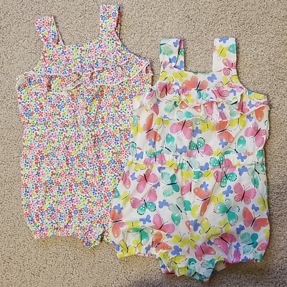 Bundle of 2 Baby Girl summer rompers